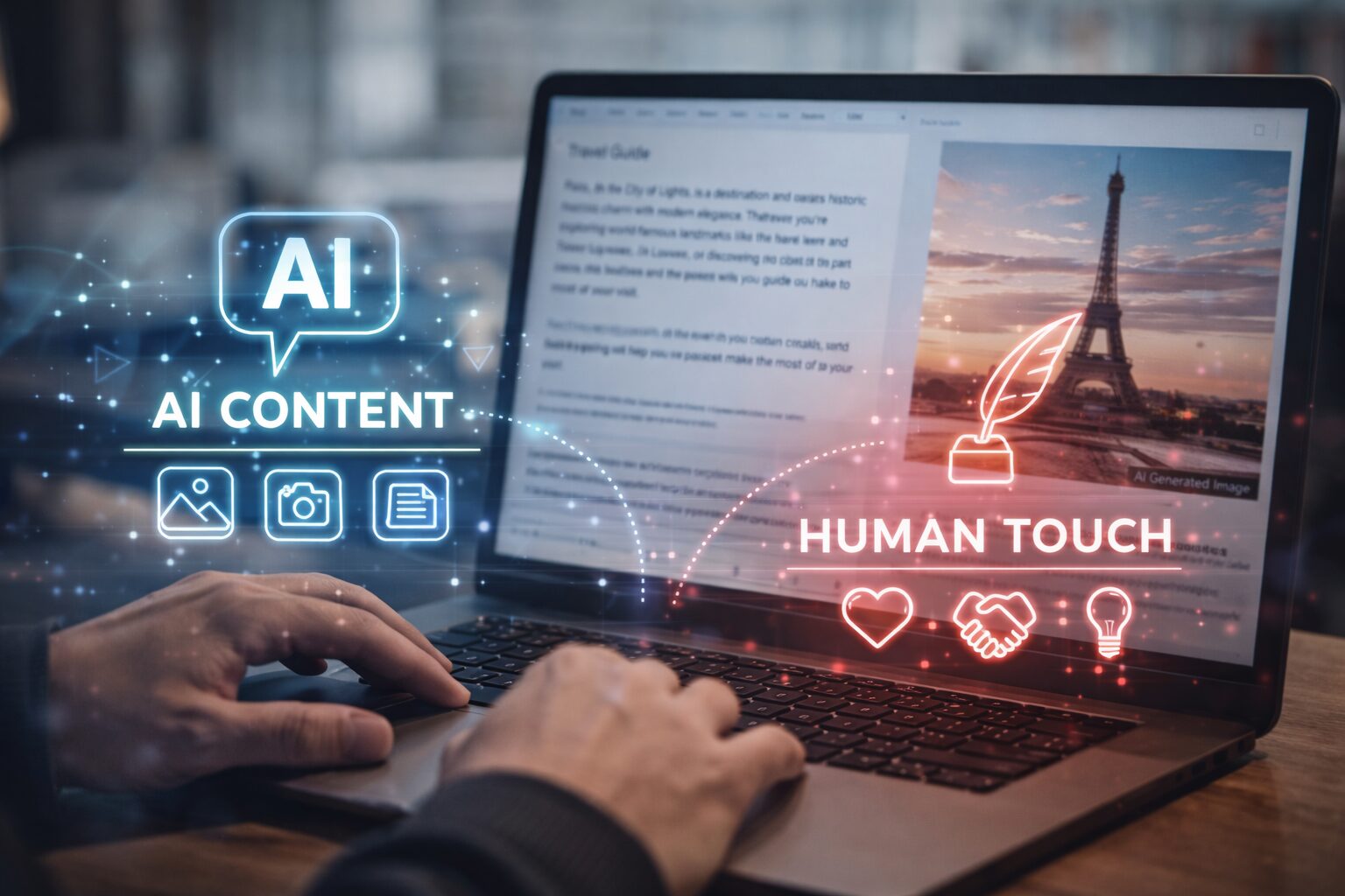 Création de contenu IA et touche humaine par l’agence Iwego Toulouse