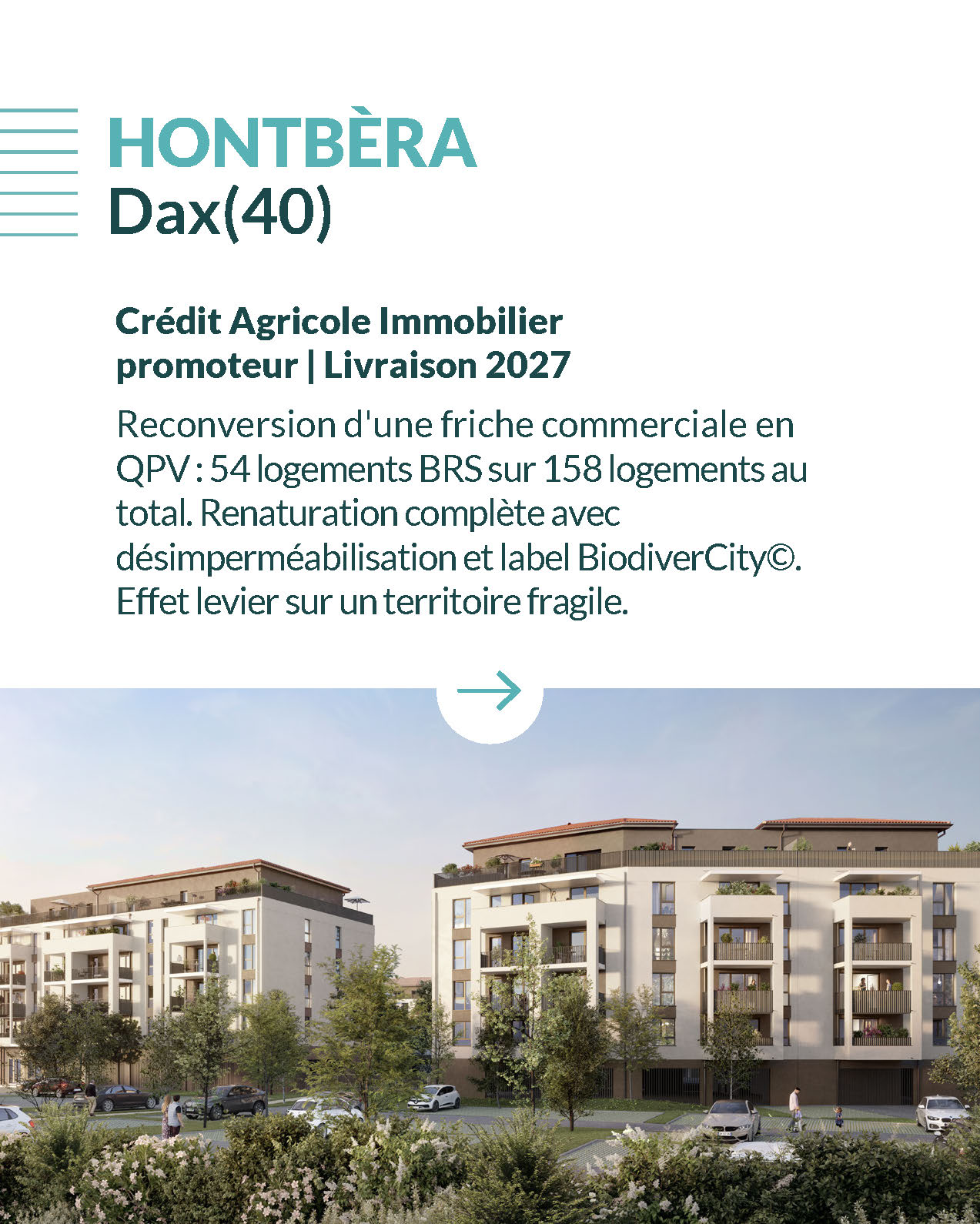 Programme immobilier Hontbèra à Dax, résidence Crédit Agricole Immobilier
