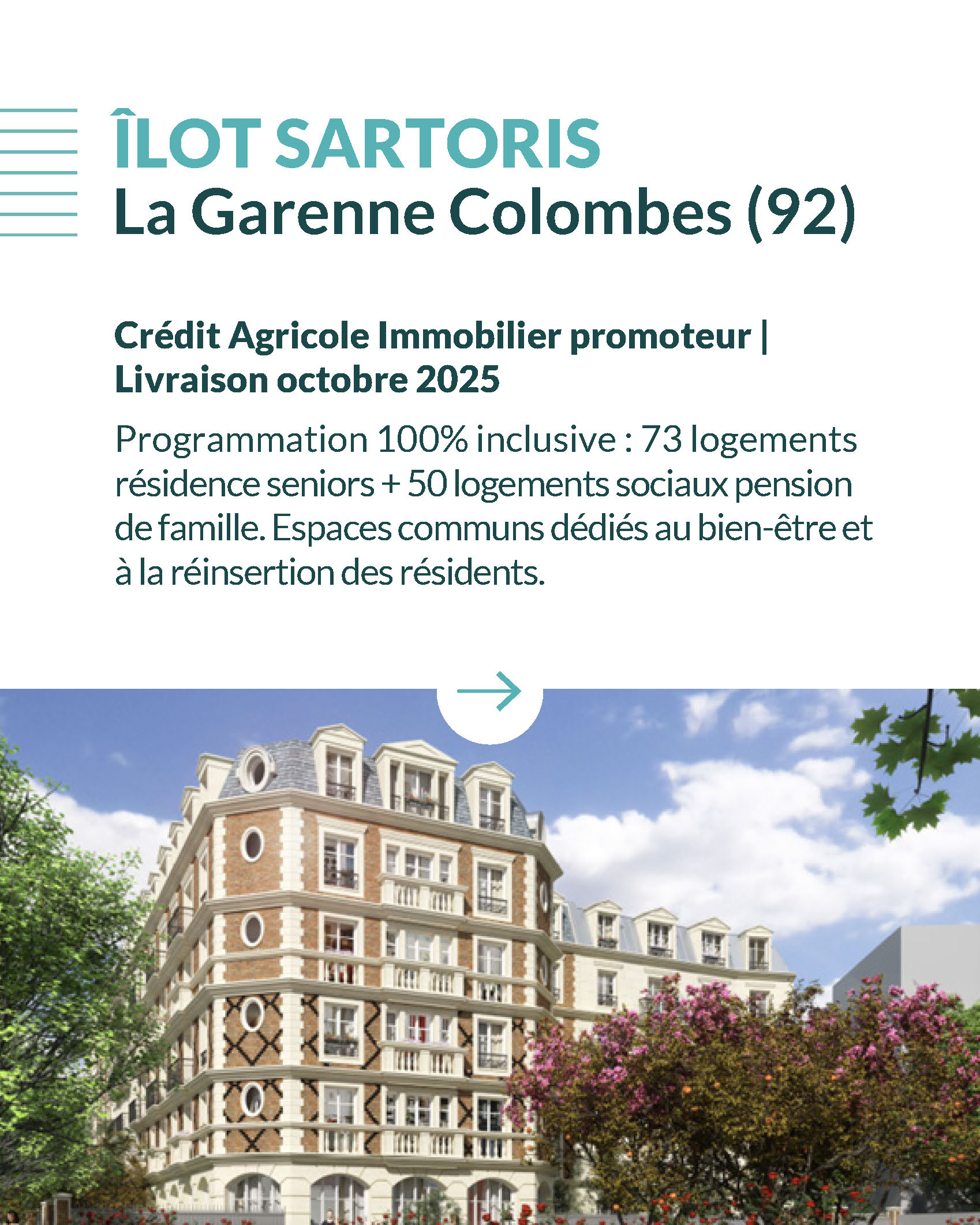 Îlot Sartoris, résidence à La Garenne-Colombes par Crédit Agricole Immobilier