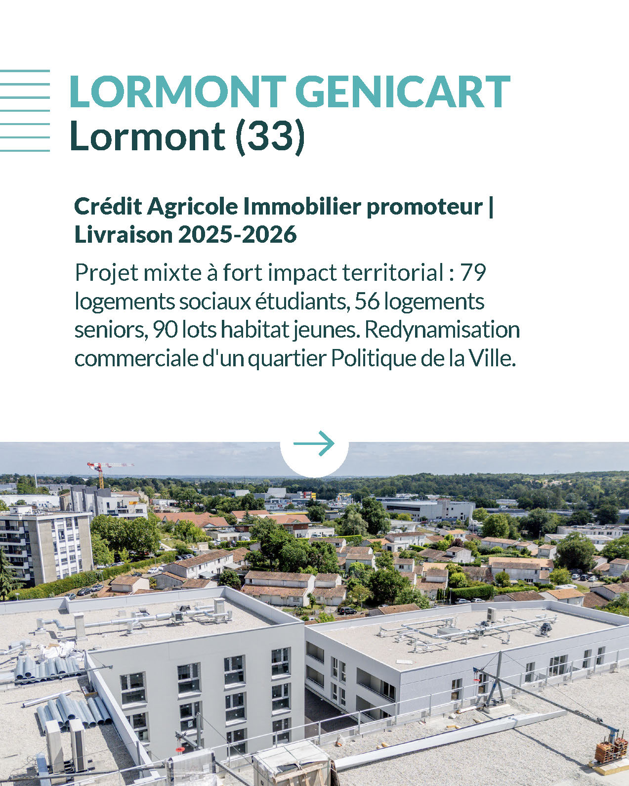 Projet immobilier Lormont Genicart à Lormont avec immeubles en construction